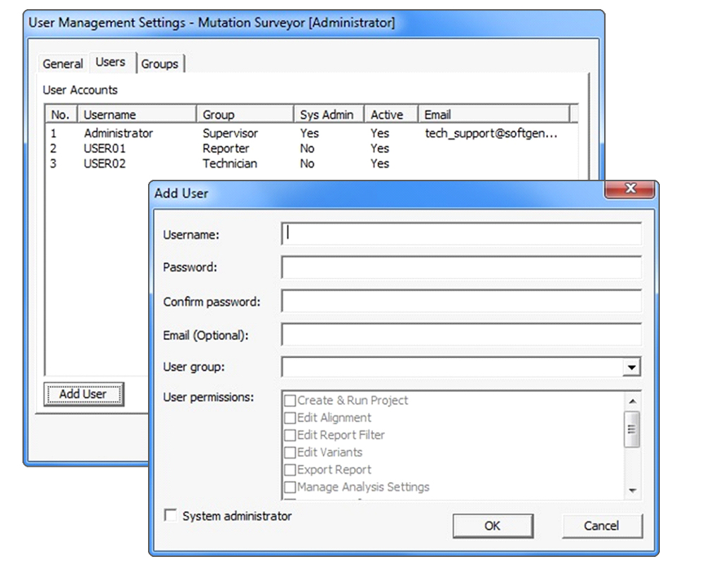 Screen-shots of Part I and III of the user study. The usernames